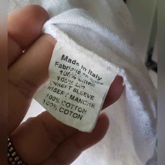 Linen White La e Trim Womens Top 3xl - Picture 6 of 10